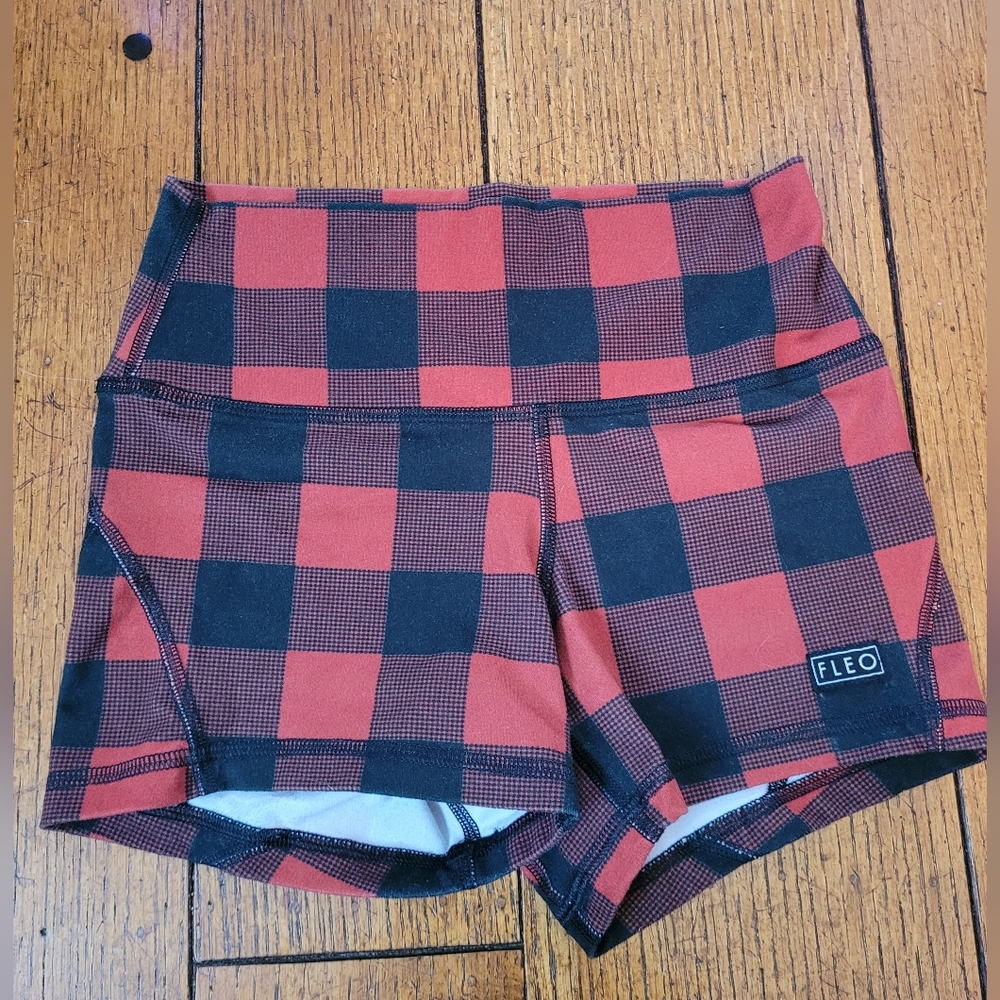 Fleo Plaid Shorts- Size X small- Crossfit Gym Shorts!